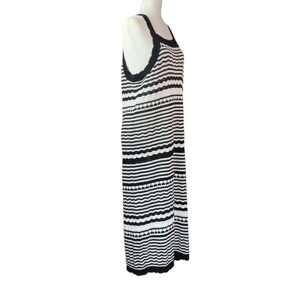 NEW Joie XL Crocheted Knit Midi/Maxi Dress Black White Fall Layering - Picture 3 of 10